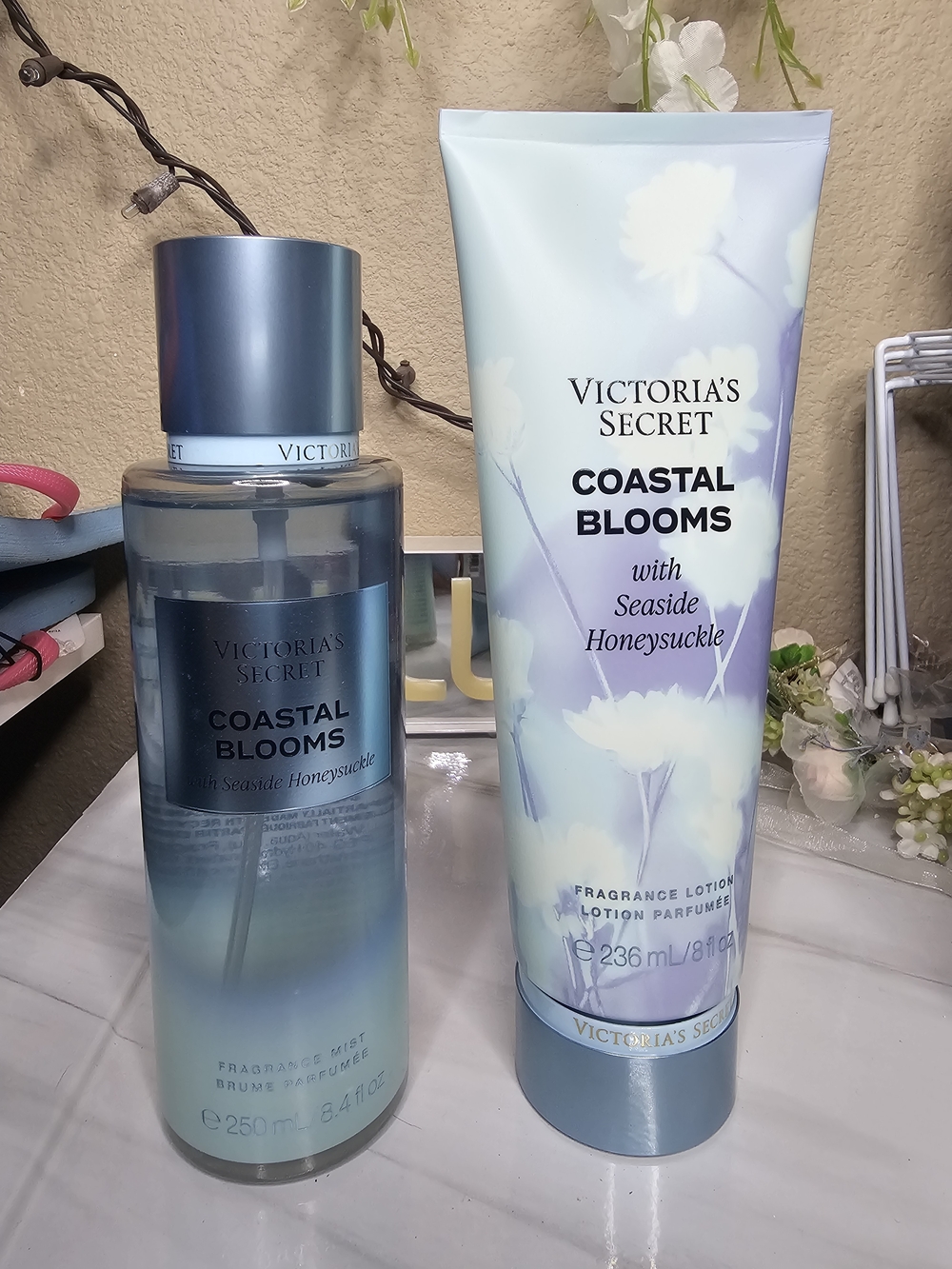 Victoria's Secret Coastal Blooms Fragrance Mist & Lotion Set - Light Blue